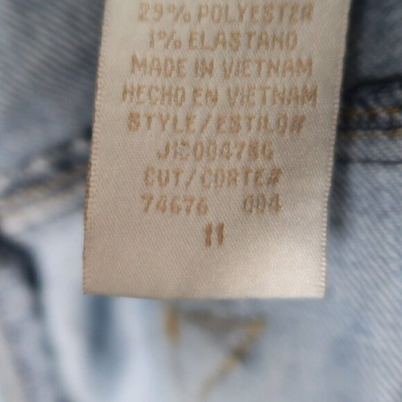 Vintage Y2K Baby Phat Bootcut Jeans Size 11 Baggy Distressed Sequin Logo 34x30 - Picture 15 of 16